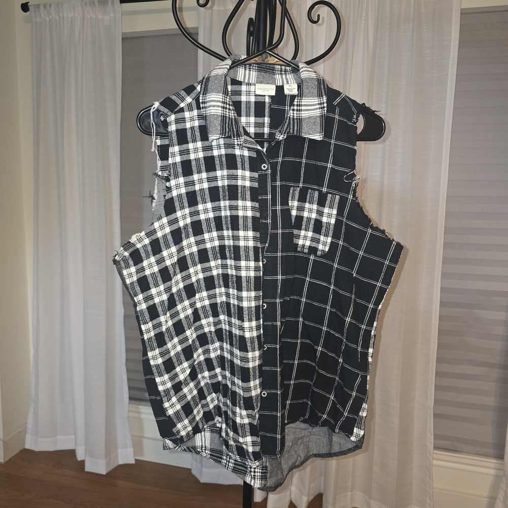 Westbound Black and White Plaid Shirt